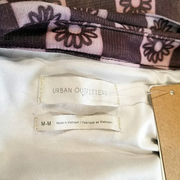 Nwt Urban Outfitters Y2K Riko Mesh Purple Floral Mini Dress Size M Ruched Button - Picture 9 of 14